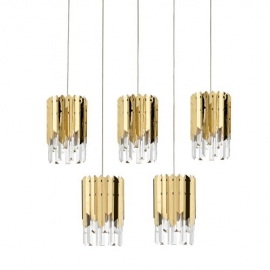 24005 ELEGANT VISECI LUSTER 5 X E14 GOLD OKTAY